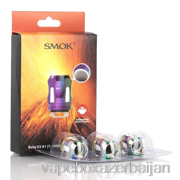 Vape Baku SMOK TFV8 Baby V2 Replacement Coils 0.17ohm Baby V2 A1 Single Coils (Rainbow)